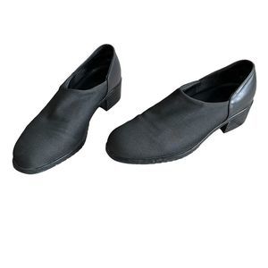 Munro American Black Heeled Slip On Comfort Dress Leather Shoes Women’s Size 8.5